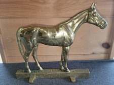 Vintage Cast Brass Standing Horse Figural Doorstop — listing 2