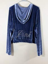 Victoria's Secret Black Velour Zip-Up Track Jacket, Size M — listing 2