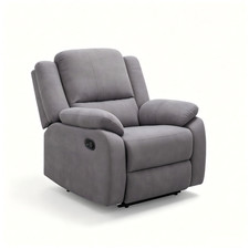 Brown Microfiber Manual Recliner Chair with Cup Holder