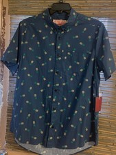 Brooklyn Cloth Mfg Co Blue Pineapple Print Camp Collar Shirt, Size S — listing 6