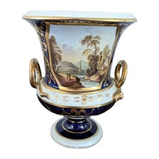 Early 19th Century English Porcelain Campana Urn with Imabari-Style Hand-Painted Decoration and Gilt Mask Handles — listing 2