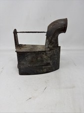 Antique Cast Iron Charcoal Box Sad Iron with Wooden Handle — listing 3