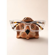 Vintage Hand-Painted Ceramic Puppy Dog Eyeglass Holder