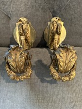 Vintage French Louis XV Rococo Style Cast Brass 3-Arm Electric Wall Sconce — listing 4