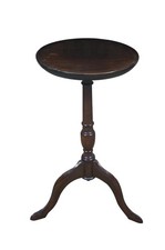 Vintage Mahogany Tripod Pedestal Side Table with Scalloped Tray Top and Spiral-Twist Column