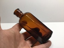 Lot of 7 Vintage Amber Glass Apothecary & Medicine Bottles (One with Glass Stopper/Dropper) — listing 4