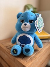 Care Bears Grumpy Bear Plush by Basic Fun (2021), Rain Cloud Belly Badge
