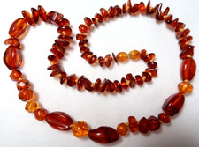 Vintage Genuine Baltic Amber Beaded Choker Necklace 16in — listing 6