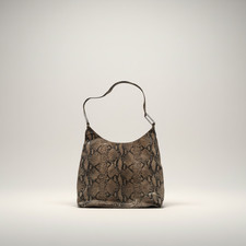 Leather & Multicolor Python-Embossed Hobo Shoulder Bag — listing 5