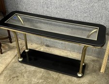 Pair of Mid-Century Cut Glass Cube Base Table Lamps with Brass Stems — listing 5