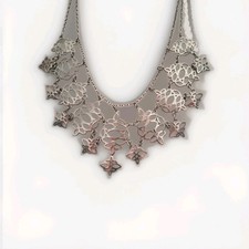 Statement Floral Cabochon & Rhinestone Necklace and Bracelet Set