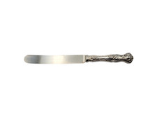 Vintage Silver-Plated Dinner Knife with Geometric Art Deco Handle — listing 6