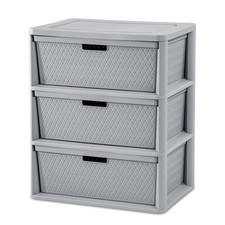 Sterilite 3-Drawer Wicker-Weave Wide Storage Tower Set (Pair) — listing 2