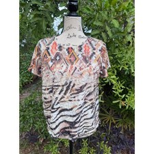 Alfred Dunner Multi-Color Floral Print Button-Front Blouse, Size 22W — listing 5
