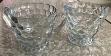 Anchor Hocking Fire King White Milk Glass Bubble Pattern Cup & Saucer Set
