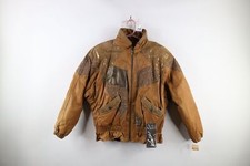 Vintage 1980s Black Patchwork Leather Bomber Jacket, Men's Size XXL — listing 3