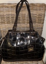 Dooney & Bourke Croco-Embossed Leather Satchel Handbag, listing 4