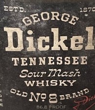 George Dickel Tennessee Whisky Miniature Bottle / Mini Decanter with Leather Wrap — listing 4
