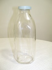 Vintage Embossed Glass One Quart Liquid Milk Bottle — listing 4