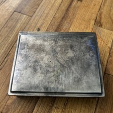 Silverplate Footed Trinket / Jewelry Box with Engraved Armorial Crest Lid — listing 6