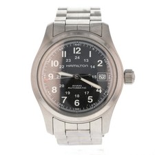 Hamilton Khaki Field Automatic Watch, Black Dial, Brown Leather Strap, listing 6