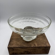 Vintage Clear Bubble/Thumbprint Glass Pedestal Compote / Cake Stand — listing 4