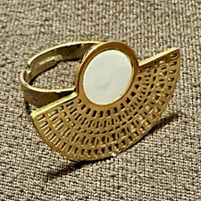 Wide Gold-Tone Filigree Scroll Link Statement Bracelet with Toggle Clasp