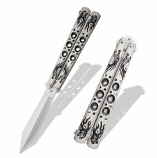 Snake Eye Tactical Spring-Assisted Folding Pocket Knife with 3D Skull/Bandana Graphic Handle — listing 5