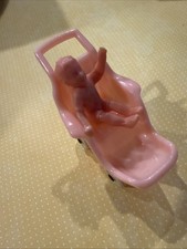 Vintage Plastic Baby Pram Crib Mobile Toy with Umbrella Canopy and Spinning Beads No visible marks — listing 4