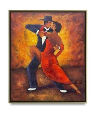 Framed Tango Dancers Art Print in Wide Wood Frame — listing 2