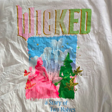 Wicked Movie "Unlikely Friendship" Graphic T-Shirt, Acid Wash Gray