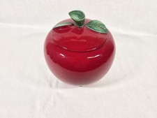 Vintage Figural Apple-Shaped Ceramic Covered Jar / Cookie Jar — listing 5