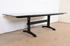 Vintage Solid Pine Trestle Dining Table with Matching Bench (Colonial/Early American Style) — listing 3