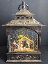 Light-Up Nativity Scene Christmas Lantern, Stained Glass Design, 17.75" H, Dual Power (USB or Battery) — listing 5