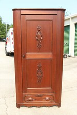 Antique Renaissance Revival Marble-Top Corner Cabinet with Carved Lion Masks — listing 3