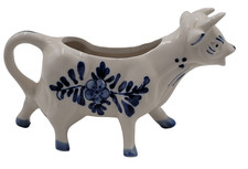 Collection of Delft-Style Blue & White Ceramic Cow Creamers (Set of 6) — listing 5