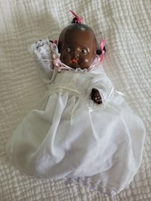 Pair of 1930s Composition Baby/Toddler Dolls (Boy and Girl in Bonnet) — listing 4