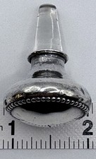 Antique Sterling Silver Teardrop Perfume Scent Bottle with Funnel and Chain — listing 3