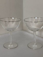 Vintage Platinum-Rim Optic Panel Crystal Iced Tea / Water Goblet with Knop Stem — listing 2