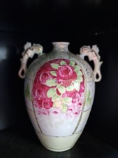 Vintage Hand-Painted Porcelain Rose Motif Small Dish / Nappy with Gold Rim, Made in Japan — listing 3