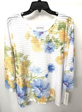Alfred Dunner Multi-Color Floral Print Button-Front Blouse, Size 22W — listing 4