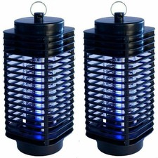 Electric Bug Zapper Insect Killer Lantern with Metal Cage and Roof Hood