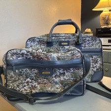 Vintage Jaguar Tapestry Floral Soft-Side Luggage Suitcase — listing 5