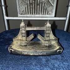 Hand-Painted Porcelain Miniature Cabinet Plate — Tower Bridge London Souvenir — listing 2