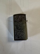Zippo Slim Venetian Floral Scroll Chrome Pocket Lighter — listing 4