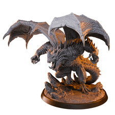 Miniature Resin Dragon Figurine, 2.25" Metallic Copper/Bronze Finish with Red Gem Accent — listing 3