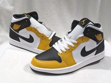 Nike Air Jordan 1 Mid Black/Yellow Ochre White Sneakers — listing 2