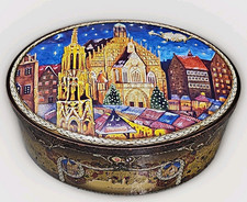 Vintage German Lebkuchen Tin, Nuremberg Gingerbread Cookie Canister with Historic Cityscape — listing 2