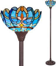 Large Blue Glass Floor Vase with Twine-Wrapped Neck — listing 3