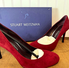 Stuart Weitzman Black Suede T-Strap Platform Heeled Sandals, Size 9.5 — listing 5